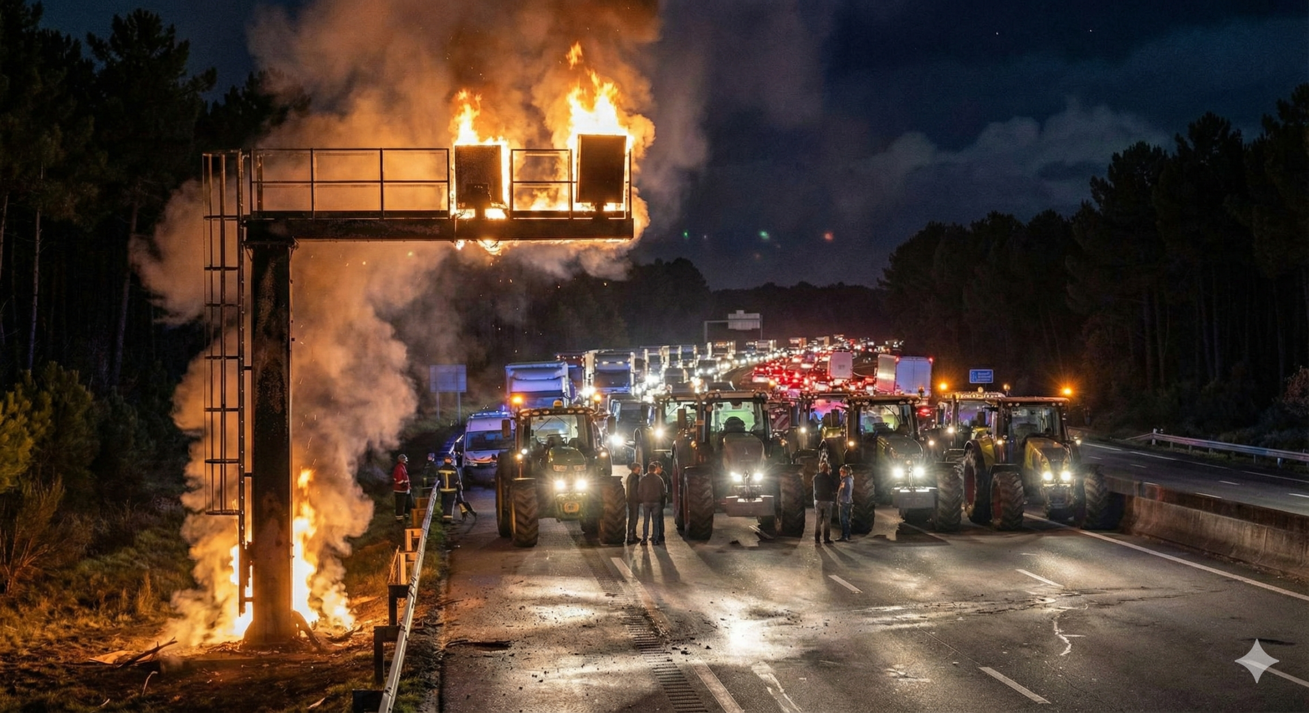 radar a63 brûlé cestas, blocage agriculteurs a63, manifestation agricole bordeaux, radar incendié gironde, bouchons a63 cestas, tracteurs autoroute a63, colère agriculteurs radar, feu radar autoroute, trafic perturbé bordeaux espagne, intervention pompiers radar, radar tourelle calciné, manifestation coordination rurale 33, déviation a63 travaux, nettoyage chaussée autoroute, sécurité routière gironde.
