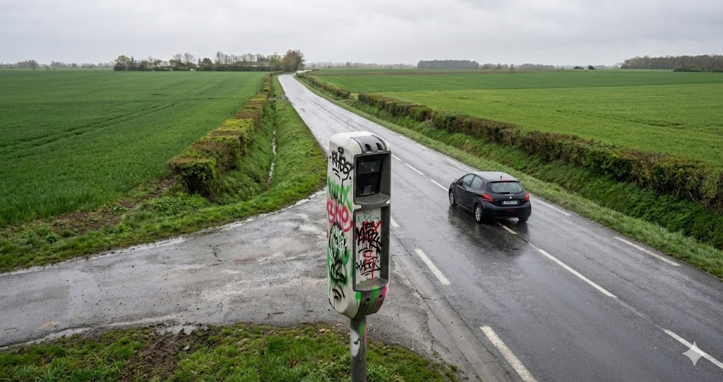 radar argentan neutralisé, radar tourelle axe caen, vandalisme orne, radar tagué peinture, sécurité routière argentan, radar d958 hors service, gendarmerie orne enquête, amende excès vitesse, radar masqué, dégradation mobilier urbain.