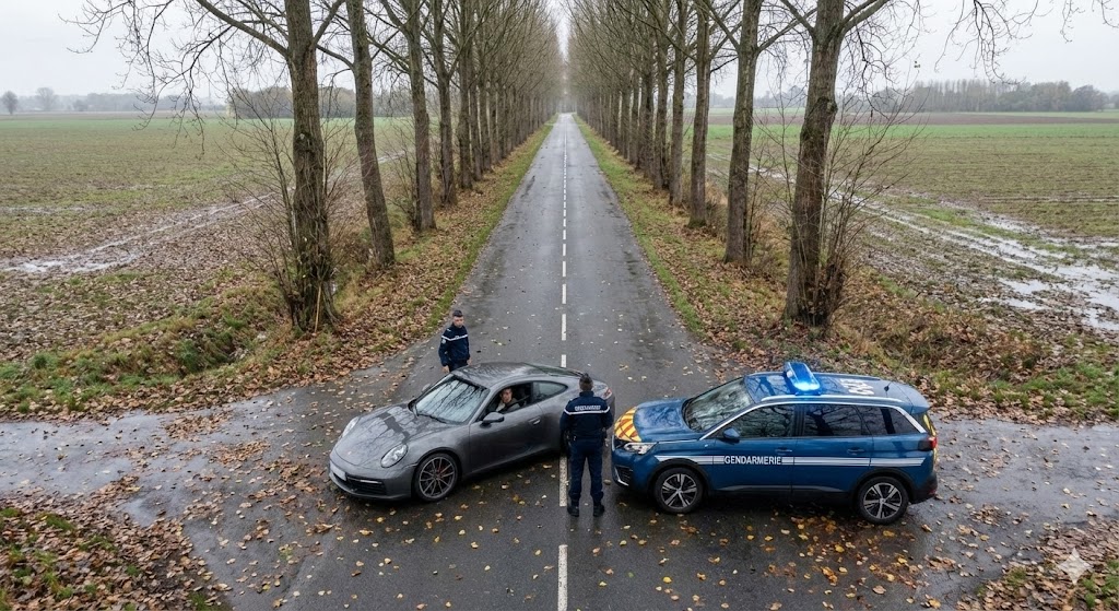 radar flashé 219 km/h, grand excès de vitesse départementale, gendarmerie interception bolide, retrait de permis immédiat, confiscation véhicule tribunal, amende excès vitesse classe 5, sécurité routière route 80 km/h, voiture fourrière administrative, tribunal de police convocation, perte 6 points permis.