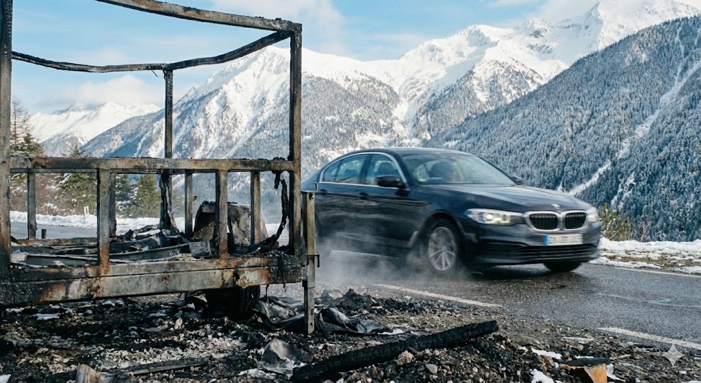radar châteauroux-les-alpes incendié, radar rn94 brûlé, vandalisme radar hautes-alpes, radar autonome détruit feu, sécurité routière gap briançon, gendarmerie 05 enquête, dégradation bien public incendie, radar chantier rn94, circulation châteauroux-les-alpes, carcasses radar.