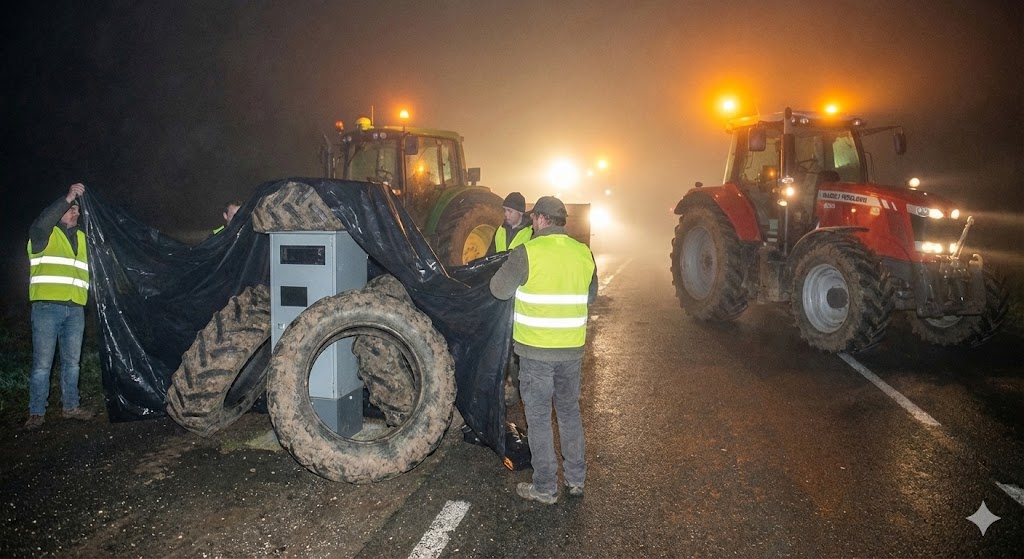 agriculteurs yonne radar bâché, manifestation fdsea 89, jeunes agriculteurs radar, colère agricole janvier 2026, radar d606 neutralisé, radar n77 auxerre, bâche plastique radar, mercosur agriculteurs, syndicat agricole yonne.
