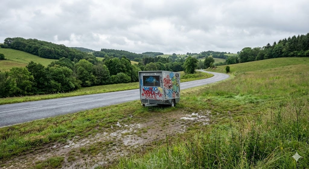 radar chantier tagué corrèze, radar d9 tulle favars, vandalisme radar autonome 19, radar peinture, sécurité routière corrèze, gendarmerie enquête, dégradation mobilier urbain, axe tulle favars, radar mobile aveuglé, tags anti radar.