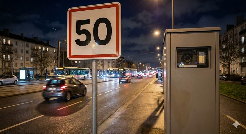 radar automatique Nantes, appareil flashant à 50 km/h, boulevard Charles-de-Gaulle Saint-Herblain, amende après changement de limitation, contrôle sur un axe fréquenté, sécurité routière Loire-Atlantique.