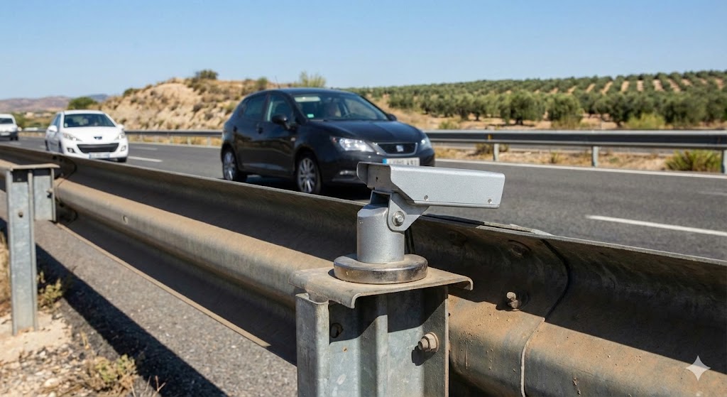 radar mobile invisible AP7, contrôle vitesse frontière espagnole, nouveau radar Velolaser Espagne, amende excès vitesse Catalogne, boîtier radar sur glissière, police routière en Espagne, vacances France Espagne voiture, directive européenne amende Eucaris, radar indétectable autoroute AP7, excès de vitesse en Espagne.