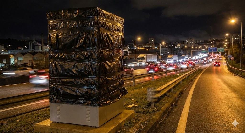 Saint-Étienne, radar fixe emballé, bâche agricole noire, RN88, autoroute A72, bifurcation La Terrasse, radar discriminant, excès de vitesse, contestation sociale, agriculteurs en colère, flash neutralisé, amende annulée, contrôle mobile police, sécurité routière Loire, préfecture 42, direction interdépartementale des routes, vandalisme léger, entrave à la circulation, limitation 90 km/h, périphérique stéphanois.