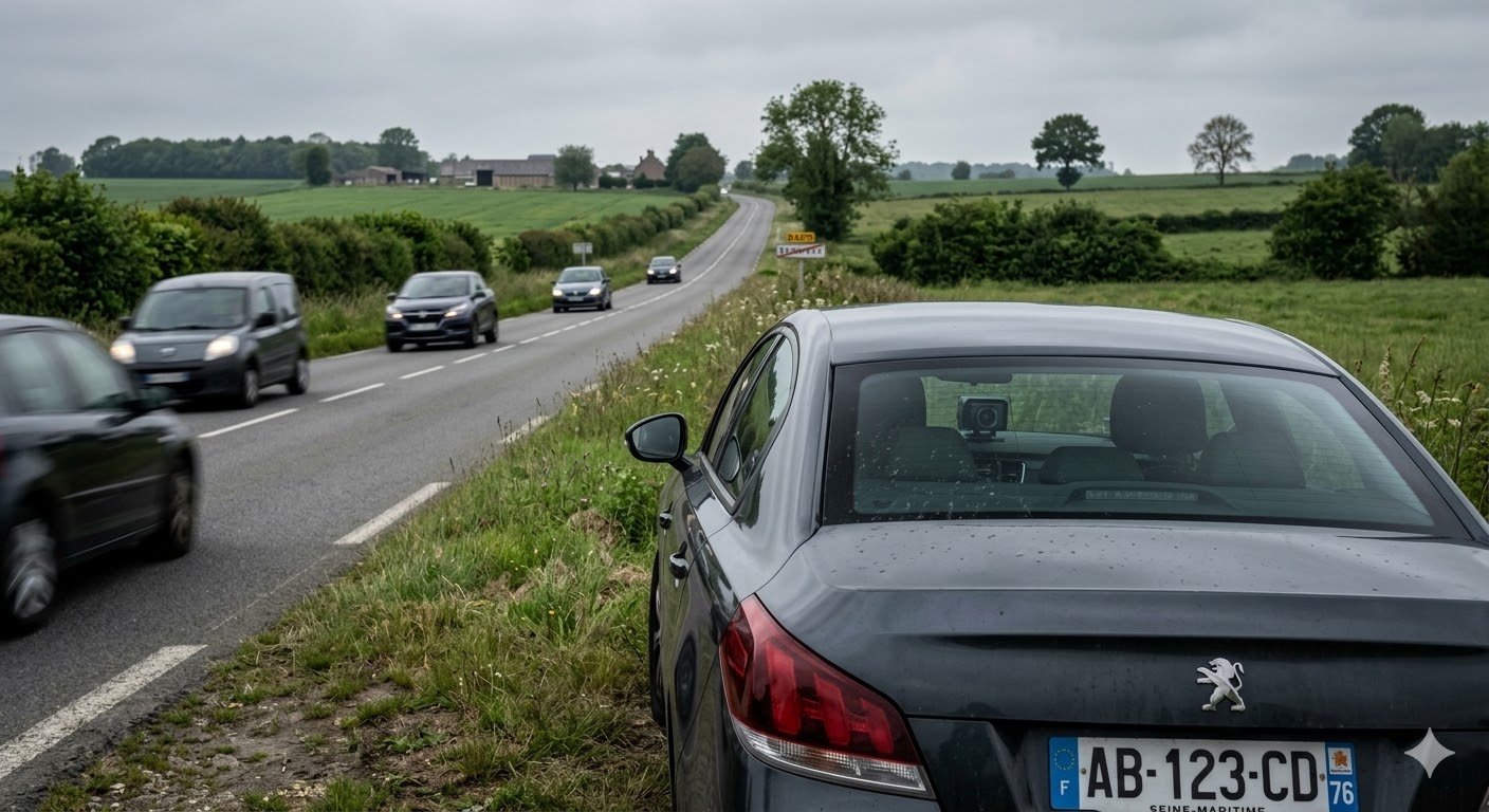 radar mobile Barentin D6015, voiture banalisée Seine Maritime, contrôle vitesse route départementale, sécurité routière Normandie, excès de vitesse amende 68, retrait point permis conduire, radar embarqué gendarmerie nationale, prévention routière Barentin 76, flash radar invisible route, contester amende excès vitesse, radar trépied caché herbe, sanction pénale code route, tribunal de police rouen, paiement contravention ligne antai, ralentir zone danger D6015, protéger usagers route vitesse, marge erreur radar mobile, véhicule banalisé prestataire privé, sécurité conducteurs axe normand, radar autonome de chantier.