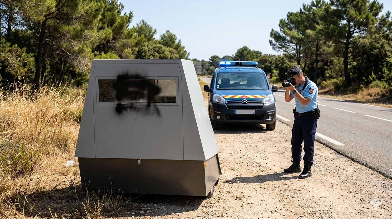 radar de chantier vandalisé Var, condamnation tribunal Toulon radar, dégradation bien public Pierrefeu, radar autonome Hyères vandalisme, amende destruction équipement routier, gendarmerie Var enquête radar, sécurité routière route Pierrefeu, peine prison dégradation radar, remboursement matériel état justice, flash radar chantier autonome, vandalisme routier sanctions pénales, excès vitesse zone travaux, retrait point permis conduire, prévention routière automobilistes Var, gendarmerie nationale sécurité route, amende forfaitaire majorée justice, procédure pénale dégradation matériel, traces ADN enquête radar, signalement destruction bien public, protection ouvriers chantier route.