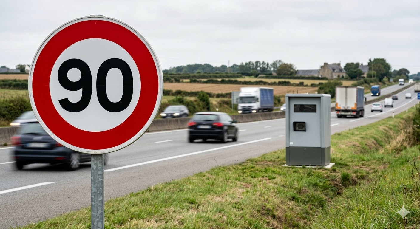 radar vitesse abaissée Saint-Yvi, amende excès vitesse RN165, radar fixe Finistère 90, limitation vitesse 90 km/h, sécurité routière Bretagne voie express, retrait point permis conduire, flash radar automatique Saint-Yvi, prévention routière automobilistes Finistère, contester amende antai ligne, panneau limitation vitesse 90, voie express bretonne 110, gendarmerie contrôle vitesse 29, amende forfaitaire excès vitesse, radar route nationale 165, protection usagers route Finistère, sanction changement vitesse soudain, vigilance conducteur panneau signalisation, radar chantier vitesse modifiée, nouveau réglage radar fixe, contester flash signalisation absente.