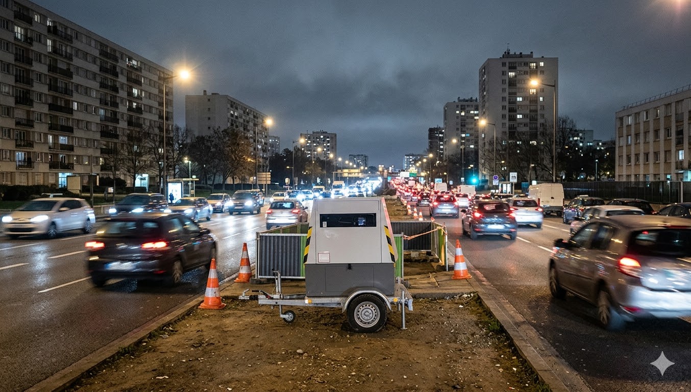 radar autonome installé 93, contrôle vitesse Seine-Saint-Denis, radar chantier route fréquentée, sécurité routière département 93, amende excès vitesse banlieue, flash radar double sens, limitation vitesse trafic urbain, prévention routière automobilistes IDF, panneau jaune radar temporaire, préfecture Seine-Saint-Denis contrôle, retrait point permis conduire, cabine grise radar chantier, sécuriser route départementale 93, contestation amende antai ligne, protéger usagers route vitesse, amende forfaitaire excès vitesse, radar laser autonome francilien, sécurité conducteurs axe routier, équipement contrôle vitesse temporaire, nouveau radar autonome Ile-de-France.