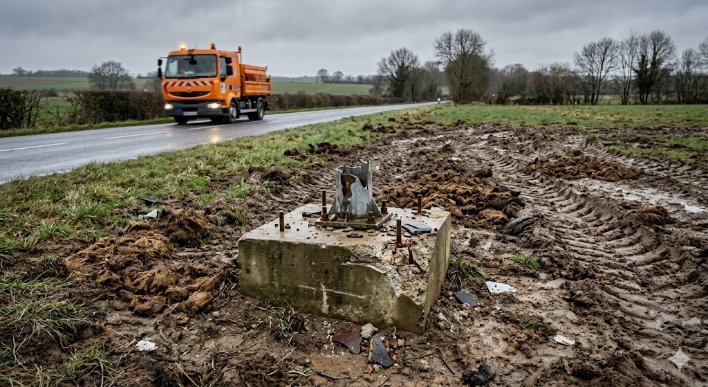 radar neutralisé agriculteurs Le Breuil, retrait cabine radar RD395, colère monde agricole route, destruction radar automatique tracteurs, radar recouvert fumier bâche, sécurité routière département du Rhône, enlèvement radar vandalisé gendarmerie, remplacement équipement contrôle vitesse, dégradation bien public amende, manifestation tracteurs route départementale, cabine radar hors service, radar autonome aveuglé vandalisme, action coup de poing agricole, sécurité circulation automobilistes Rhône, excès de vitesse tolérance zéro, radar tourelle vandalisé pneus, infraction code de la route, peine prison destruction radar, amende dégradation équipement public, radar de chantier retiré.