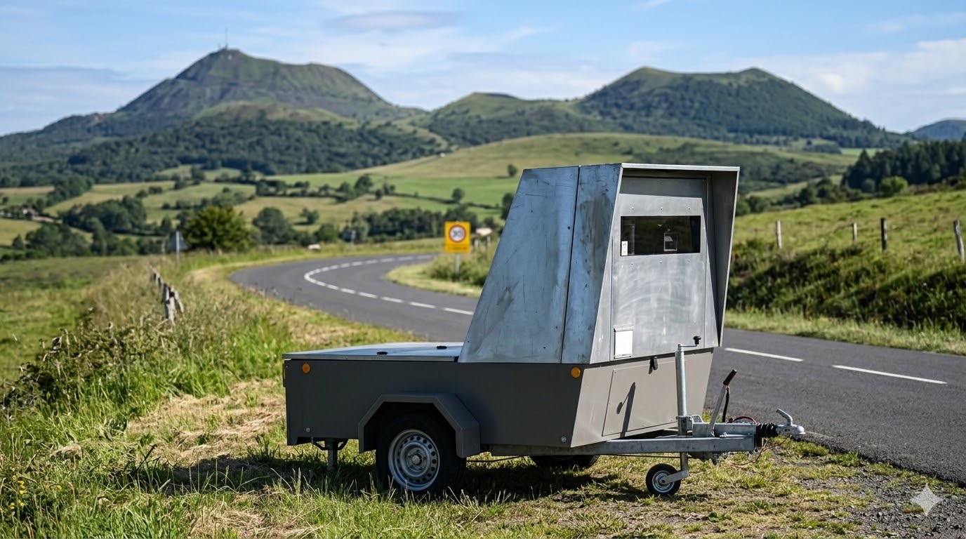 radar de chantier installé Haute-Loire, contrôle vitesse Le Puy-en-Velay, radar autonome Coubon route, sécurité routière département 43, amende excès vitesse chantier, flash radar double sens, limitation vitesse zone travaux, prévention routière automobilistes Haute-Loire, panneau jaune radar temporaire, gendarmerie Haute Loire contrôle, retrait point permis conduire, cabine grise radar autonome, sécuriser route départementale Auvergne, contestation amende antai ligne, protéger usagers route vitesse, amende forfaitaire excès vitesse, radar laser autonome chantier, sécurité conducteurs route Coubon, équipement contrôle vitesse temporaire, nouveau radar autonome 43.