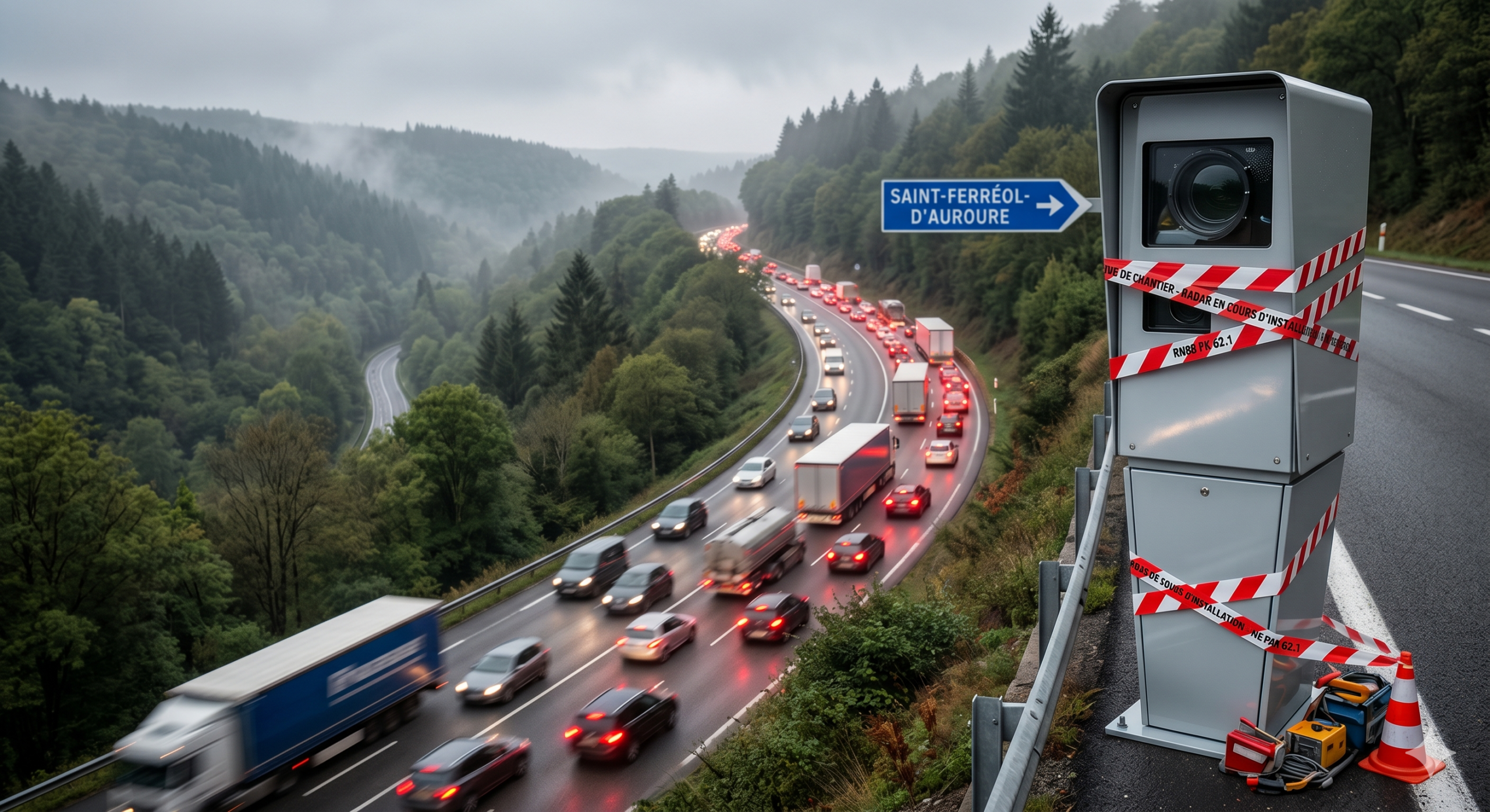 radar fixe en projet sur la RN88 Saint-Ferréol-d'Auroure, nouveau radar Haute-Loire préfecture, sécurité routière accident mortel nationale 88, amende excès de vitesse descente Firminy, radar discriminant poids lourds voiture, contestation pv antai avocat, voiture radar banalisée contrôle, Yvan Cordier préfet sécurité, prévention routière vitesse limite, retrait points permis de conduire, contravention flash automatique, infrastructure routière danger, suspension permis excès de vitesse, panneau contrôle radar fréquent, marge de tolérance radar fixe.