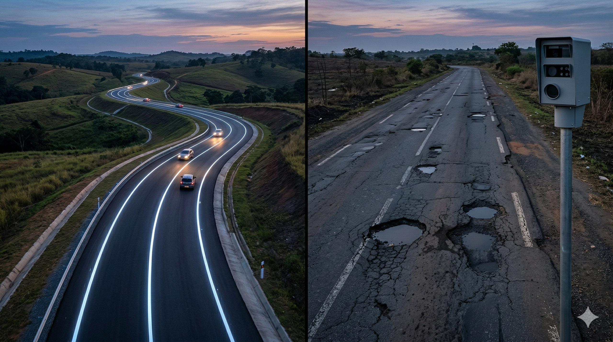 refaire routes sécurité routière, nid de poule danger conduite, entretien réseau routier français, radar automatique vitesse prévention, budget aménagement chaussée route, marquage au sol effacé accident, radar tourelle cabine vitesse, adhérence pneu asphalte pluie, réduction mortalité route infrastructure, glissière de sécurité accident routier, politique tout radar contestation, investissement travaux publics voirie, zone de danger signalisation lumineuse, aquaplaning route dégradée risque, prévention routière aménagement urbain, amende vitesse radar automatique, état des routes mortalité, aménagement intersection dangereuse giratoire, sécurité passive véhicule route, rénovation asphalte route départementale.