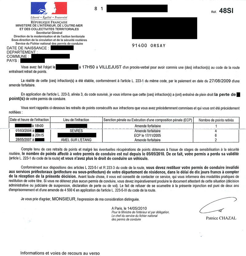 permis suspendu lettre 48SI, lettre 48SI, annulation permis 48SI, contestation 48SI, récupération permis 48SI, suspension permis 48SI, stage récupération points, lettre recommandée 48SI, solde de points nul, perte de points 48SI, recours permis 48SI, avocat permis 48SI, suspension administrative 48SI, permis probatoire 48SI, durée suspension 48SI, notification 48SI, rétablissement permis 48SI, démarches lettre 48SI, test psychotechnique permis, infraction 48SI