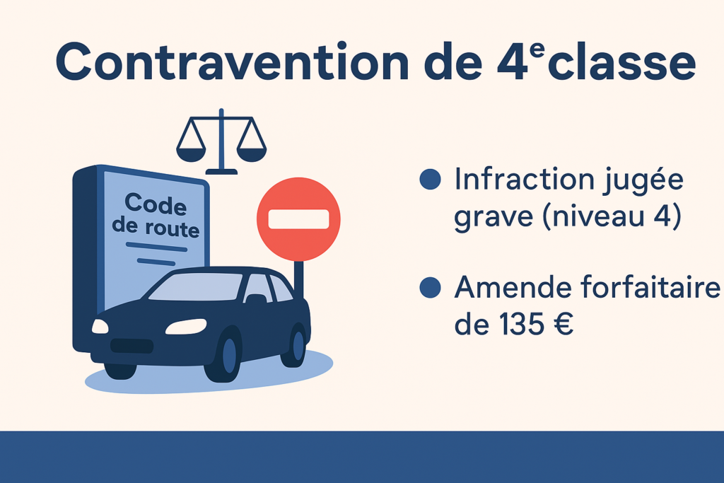 Une contravention de 4ᵉ classe désigne une infraction jugée grave