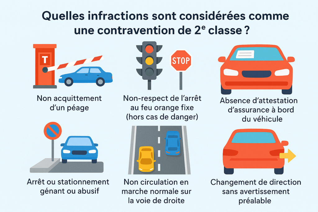 les infractions catégorisée en 2ème classe, qu'est ce que c'est ?