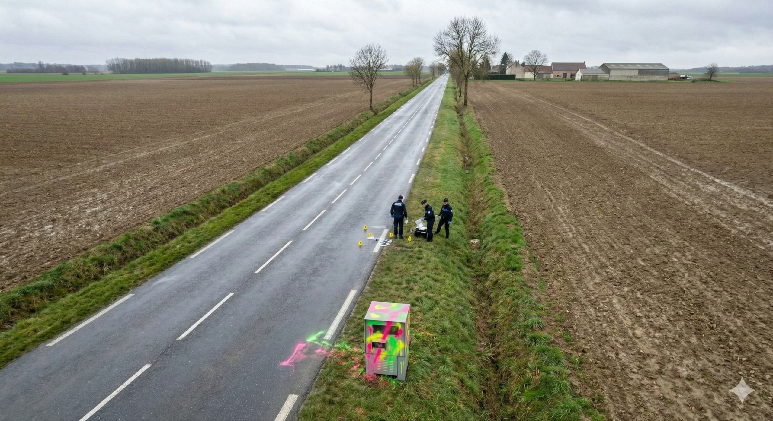 série vandalisme radars oise, 5 radars dégradés 24h, radar tourelle peinture oise, enquête gendarmerie beauvais compiègne, sécurité routière oise perturbée, dégradation bien public série, radar d1017 vandalisé, radar d1032 hors service, coût remise état radars, commando anti radar oise.
