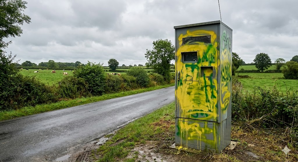 radar saint-andré-de-messei tagué, colère agriculteurs orne, radar d18 flers la ferté-macé, vandalisme agricole 61, radar peinture jaune, coordination rurale orne action, sécurité routière normandie, radar hors service, gendarmerie orne enquête, manifestation agricole radar.