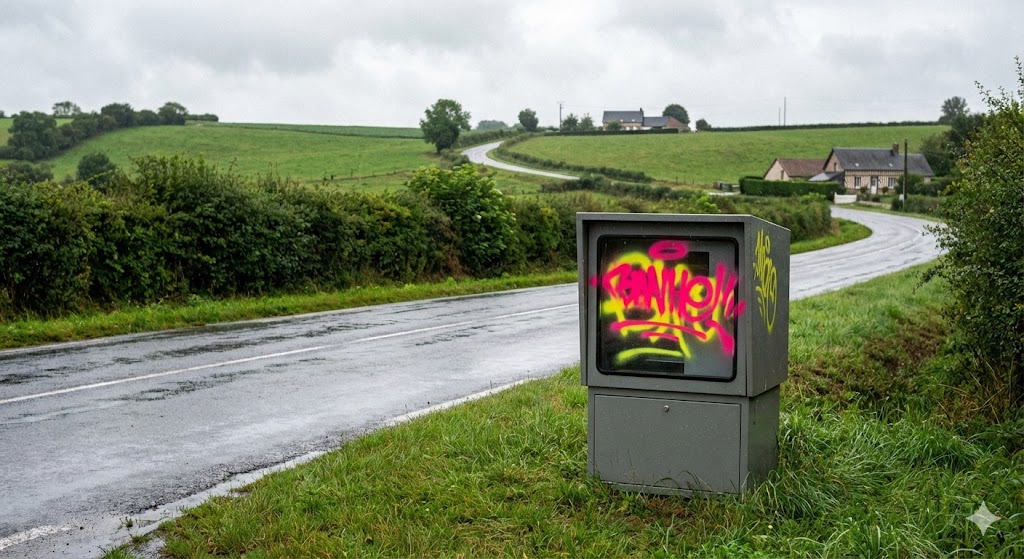radar saint-saëns vandalisé, radar axe rouen neufchâtel, vandalisme radar seine-maritime, radar masqué peinture, sécurité routière pays de bray, gendarmerie saint-saëns enquête, radar fixe d928, dégradation bien public 76, radar hors service normandie, contrôle vitesse neufchâtel.