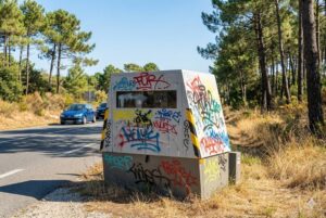 Sud de la France radar autonome vandalisé trois fois sur la même route, destruction radar de chantier Occitanie, amende vandalisme cabine automatique, radar incendié PACA, sécurité routière.