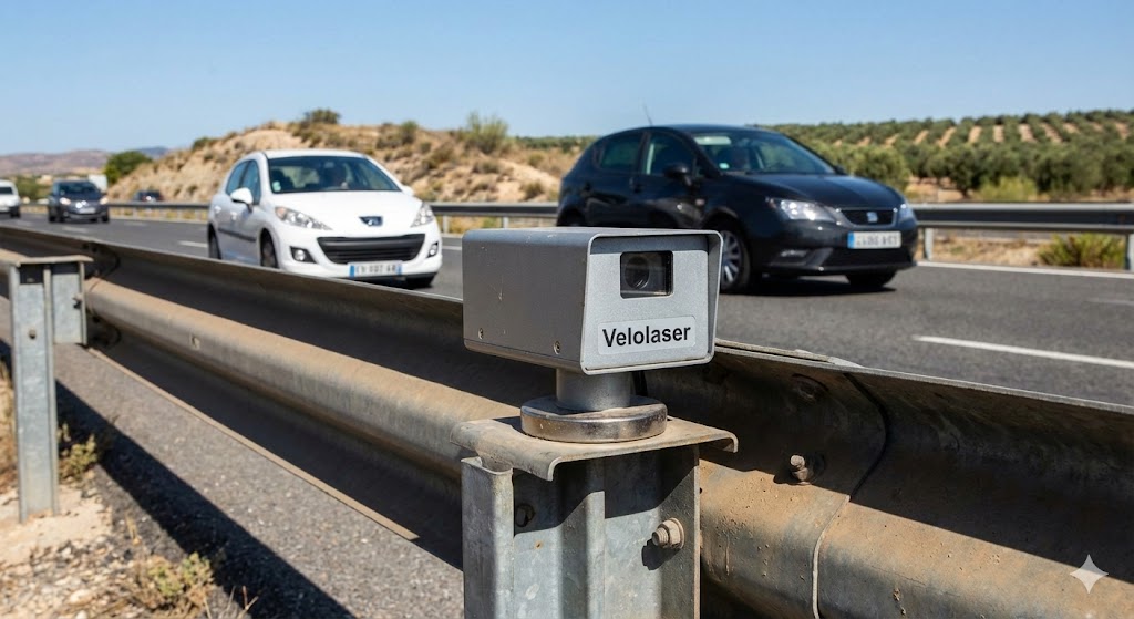 radar mobile invisible AP-7, contrôle vitesse frontière espagnole, nouveau radar Velolaser Espagne, amende excès vitesse Catalogne, boîtier radar sur glissière, police routière en Espagne, vacances France Espagne voiture, directive européenne amende Eucaris, radar indétectable autoroute AP7, excès de vitesse en Espagne.
