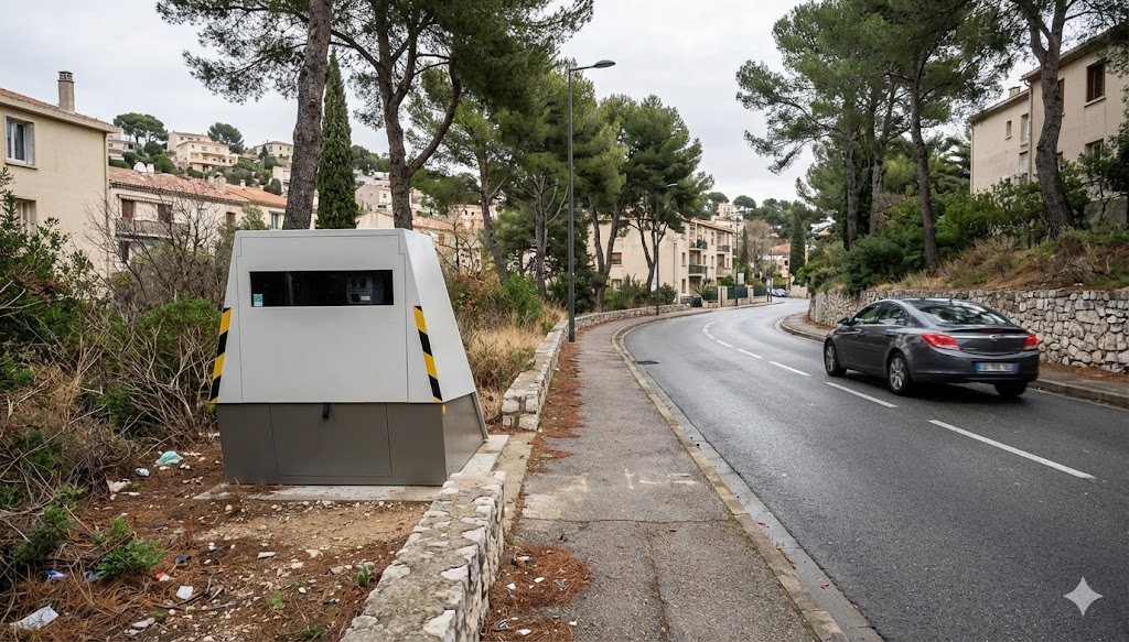 radar chantier Marseille route d'Allauch, contrôle vitesse D908, radar autonome 11e arrondissement, amende excès vitesse Valentine, sécurité routière accates, info route bouches-du-rhône.