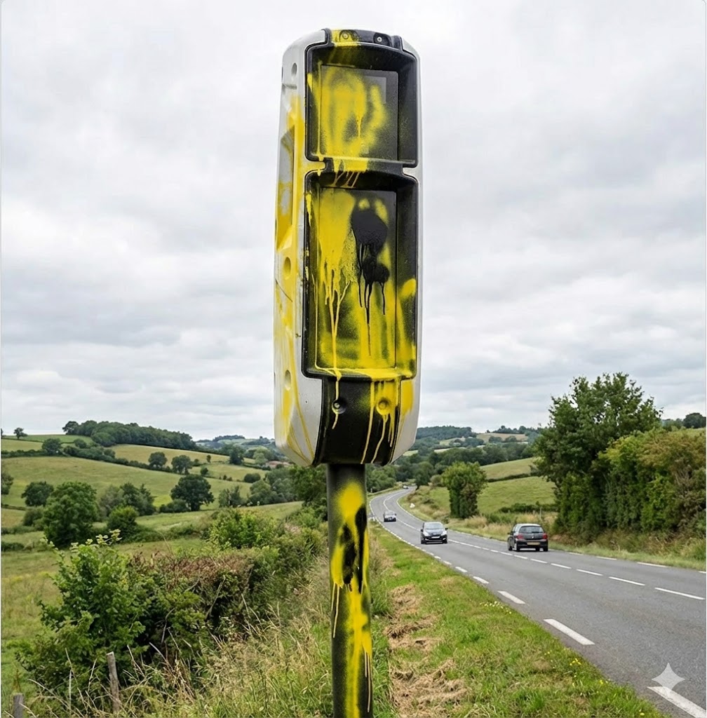tarn radar automatique vandalisé peinture jaune, radar tourelle hors service Albi, dégradation radar Castres D612, coût réparation radar, sécurité routière Occitanie, vandalisme agricole.