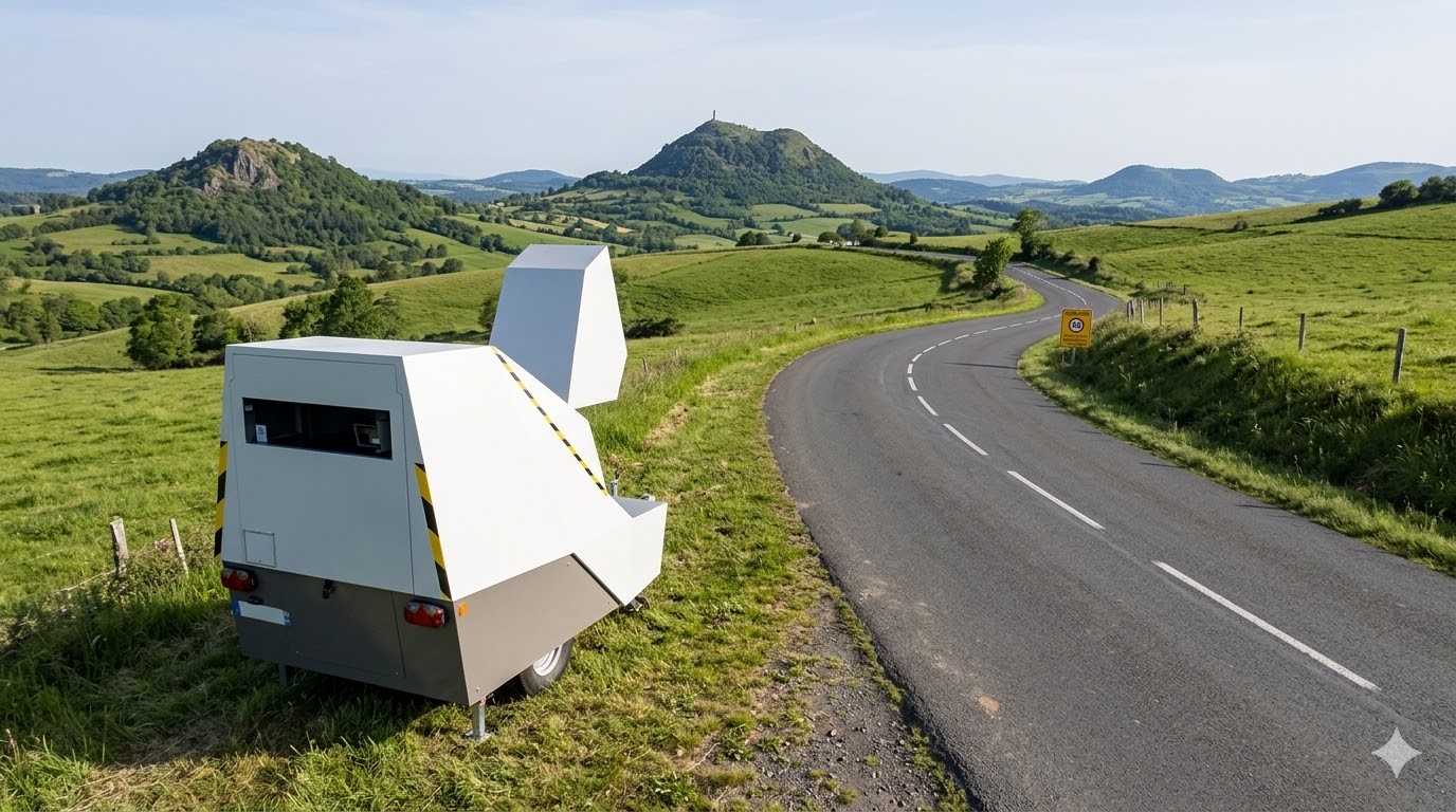 radar de chantier installé Haute-Loire, contrôle vitesse Le Puy-en-Velay, radar autonome Coubon route, sécurité routière département 43, amende excès vitesse chantier, flash radar double sens, limitation vitesse zone travaux, prévention routière automobilistes Haute-Loire, panneau jaune radar temporaire, gendarmerie Haute Loire contrôle, retrait point permis conduire, cabine grise radar autonome, sécuriser route départementale Auvergne, contestation amende antai ligne, protéger usagers route vitesse, amende forfaitaire excès vitesse, radar laser autonome chantier, sécurité conducteurs route Coubon, équipement contrôle vitesse temporaire, nouveau radar autonome 43.