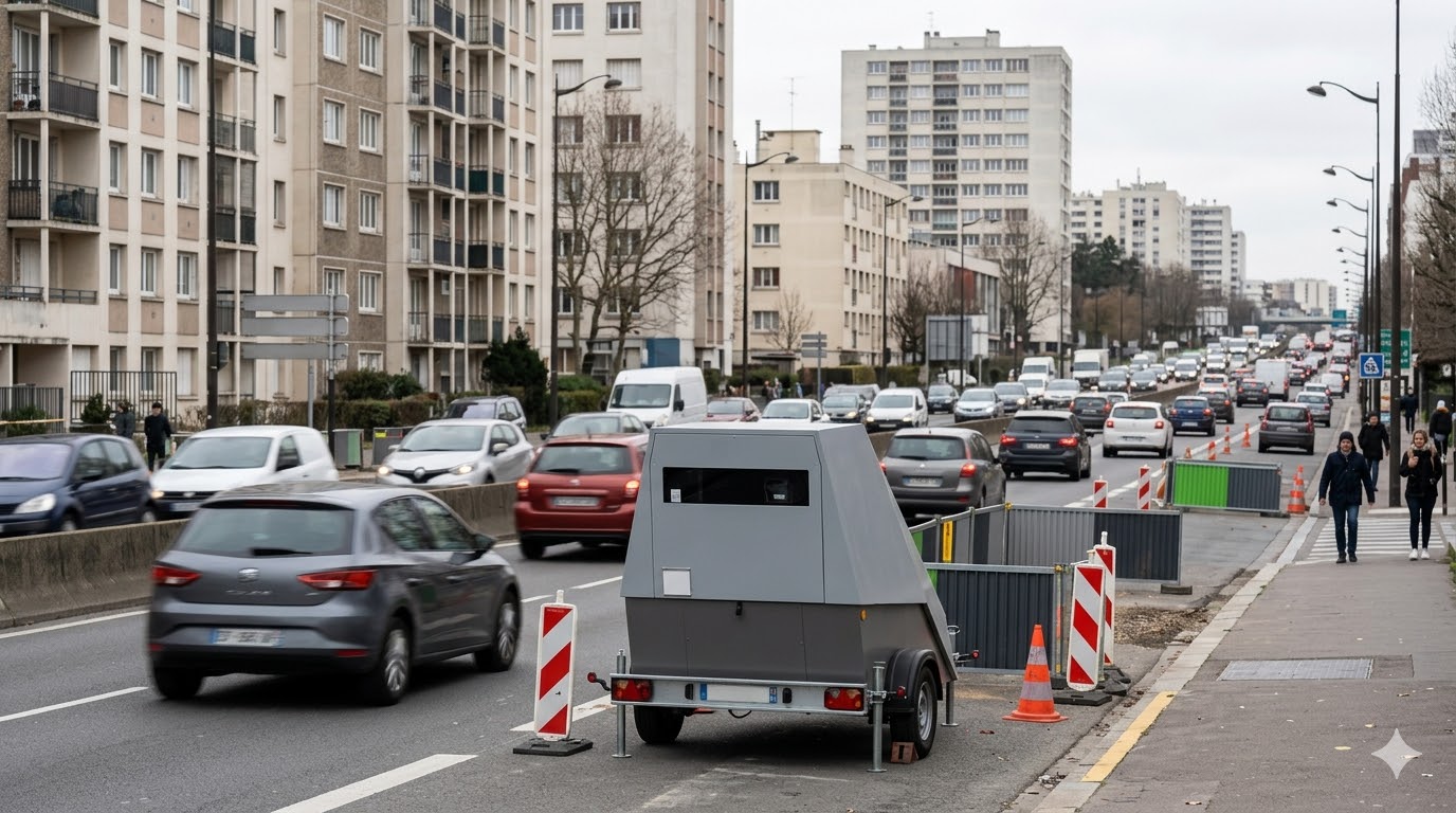 radar autonome installé 93, contrôle vitesse Seine-Saint-Denis, radar chantier route fréquentée, sécurité routière département 93, amende excès vitesse banlieue, flash radar double sens, limitation vitesse trafic urbain, prévention routière automobilistes IDF, panneau jaune radar temporaire, préfecture Seine-Saint-Denis contrôle, retrait point permis conduire, cabine grise radar chantier, sécuriser route départementale 93, contestation amende antai ligne, protéger usagers route vitesse, amende forfaitaire excès vitesse, radar laser autonome francilien, sécurité conducteurs axe routier, équipement contrôle vitesse temporaire, nouveau radar autonome Ile-de-France.