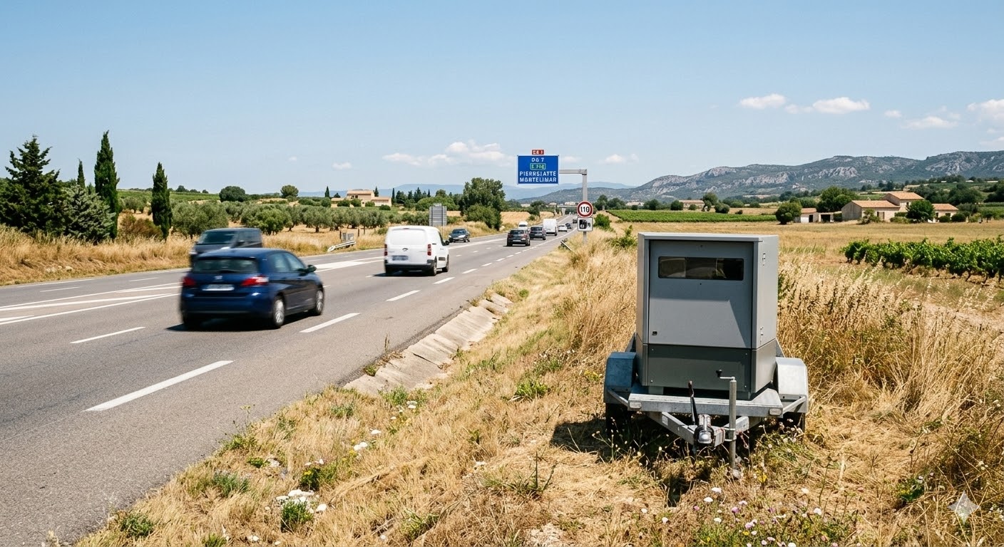 radar chantier RN 7 Lapalud, radar autonome direction Pierrelatte, contrôle vitesse Vaucluse route nationale, amende excès vitesse RN7, flash radar double sens, sécurité routière Lapalud Pierrelatte, cabine radar autonome blindée, limitation vitesse route nationale 7, retrait points permis conduire, contestation contravention radar chantier, prévention routière automobilistes sud, radar mobile travaux voie, radar autonome mesta, appareil contrôle vitesse déplaçable, gendarmerie nationale sécurité route, perte points permis probatoire, amende forfaitaire majorée justice, contestation amende antai ligne, protéger ouvriers zone chantier, ralentir zone de danger.
