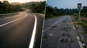 refaire les routes sécurité routière, nid de poule danger conduite, entretien réseau routier français, radar automatique vitesse prévention, budget aménagement chaussée route, marquage au sol effacé accident, radar tourelle cabine vitesse, adhérence pneu asphalte pluie, réduction mortalité route infrastructure, glissière de sécurité accident routier, politique tout radar contestation, investissement travaux publics voirie, zone de danger signalisation lumineuse, aquaplaning route dégradée risque, prévention routière aménagement urbain, amende vitesse radar automatique, état des routes mortalité, aménagement intersection dangereuse giratoire, sécurité passive véhicule route, rénovation asphalte route départementale.